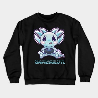 Kawaii Axolotl Gamesolotl for Gamers Teen Girls and Boys Crewneck Sweatshirt